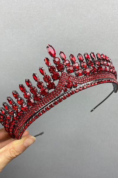 Hobigram Set de coroană și cercei Anteras Bridal Henna pentru cele mai frumoase mirese – Coroană, piatră de cristal, model elegant, coroană de mireasă