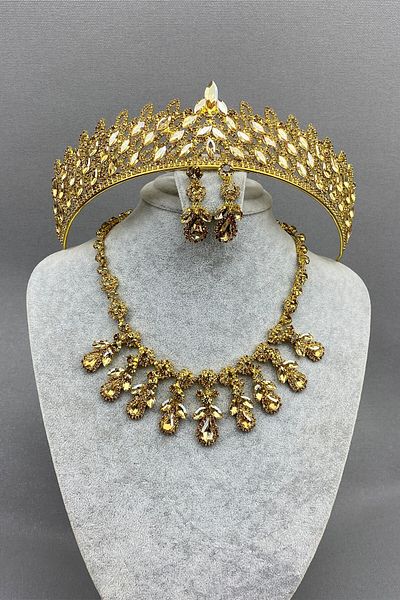 Hobigram Set coroană și colier Mia Bridal Henna pentru cele mai frumoase mirese – Coroană, piatră de cristal, model elegant – Ta