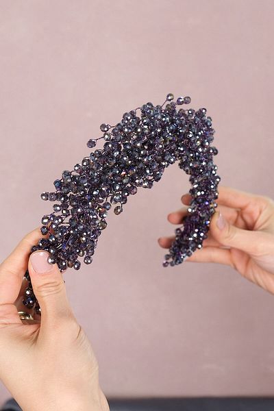 Hobigram Accesoriu pentru păr Coroana de mireasă cu mărgele de cristal Pollux pentru cele mai frumoase mirese – Coroană, cu pietre de cristal, model elegant