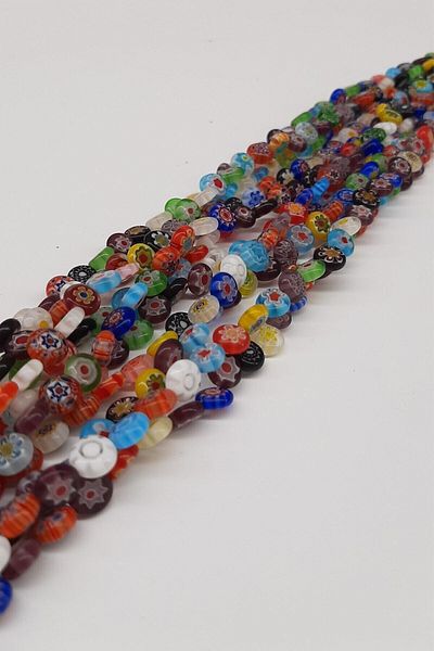 Hobigram Bead Assortment Patterned Colorful Flat Glass Evil Eye Beads – Beads, Stylish Design, Women's Accessory – Bo