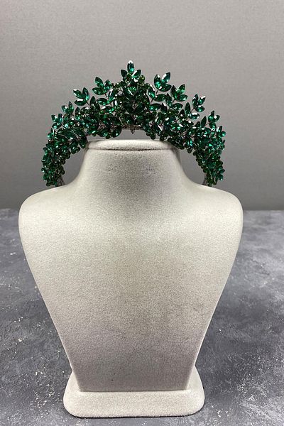 Hobigram Asleny Mărgele Brodate Coroana Henna Mireasa pentru Cele mai Frumoase Mirese – Coroana, Piatra de Cristal, Model Elegant – Coroana – T