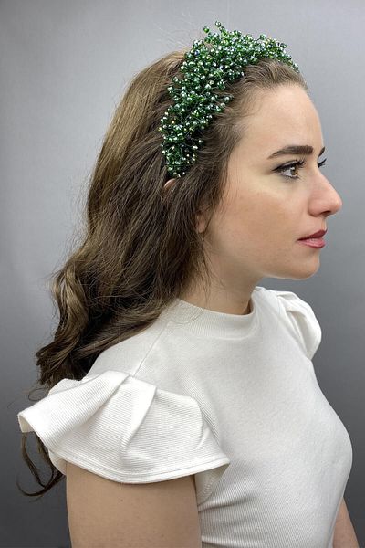 Hobigram Green Pollux Crystal Stone Henna and Bridal Tiara for the Most Beautiful Brides – Crown, Crystal Stone, Stylish Model –