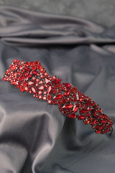 Hobigram Red Hazel Band Model Bridal Tiara Accesoriu pentru păr pentru cele mai frumoase mirese – Coroană, Piatră de cristal, Model elegant