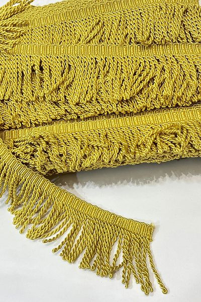 Hobigram Decorative Ribbon Mustard Yellow Bouillon Fringe Tassel – Decorative Ribbon, Stylish Design, Women's Accessory –