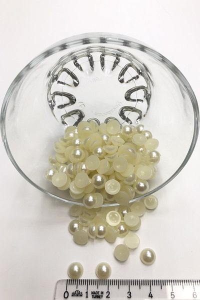 Hobigram Χάντρες Ποικιλία Half Pearl Beads Plastic Cream Color – Beads, Chic Design, Γυναικείο αξεσουάρ – Bonc