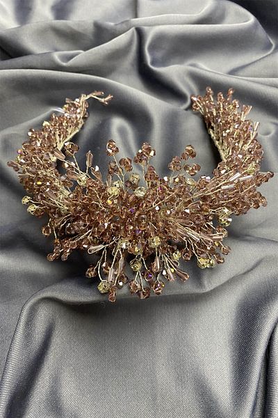 Hobigram Salmon Rastaban Crystal Stone Henna and Bridal Crown for the Most Beautiful Brides – Crown, Crystal Stone, Stylish Model