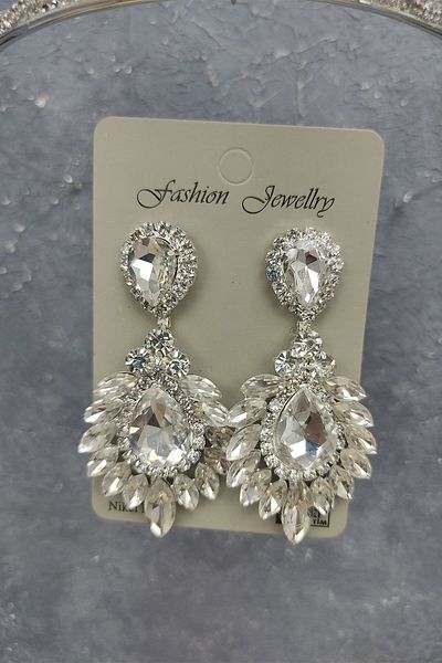Hobigram Model Canis Tiara de mireasa si cercei cu dropship pentru cele mai frumoase mirese – Coroana, piatra de cristal, model elegant