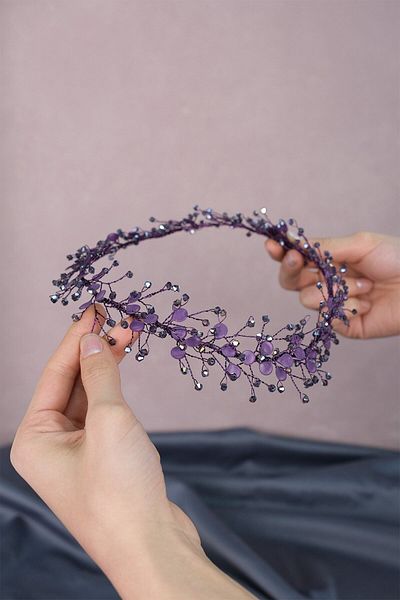 Hobigram Ramură de primăvară emailată Accesoriu de păr de mireasă cu margele pentru cele mai frumoase mirese – Coroană, cu pietre de cristal, model elegant –
