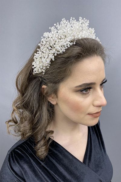 Hobigram Cremă Atair Henna și Coroana de Mireasă pentru Cele mai Frumoase Mirese – Coroană, Piatră de Cristal, Model Elegant, Coroană de Mireasă – Coroană