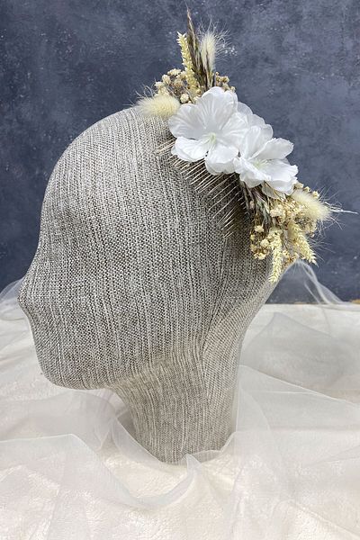 Hobigram Agrafă de păr cu design special pentru cele mai frumoase mirese cu flori de piatră – coroană, piatră de cristal, model elegant –