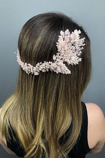 Hobigram Coroana de mireasa cu cristal Helen si perle pentru cei mai frumoși mirese – Coroana, cu pietre de cristal – Coroana –