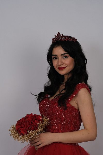 Hobigram Coroana de mireasa Burgundy Berlin Henna pentru cele mai frumoase mirese – Coroana, cu piatra de cristal, model elegant, coroana de mireasa – Coroana –