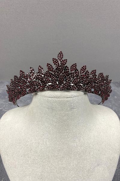 Hobigram Sara Sık Stone Leaf Pattern Bridal Henna Crown pentru cele mai frumoase mirese – Coroană, Crystal Stone, Model elegant –
