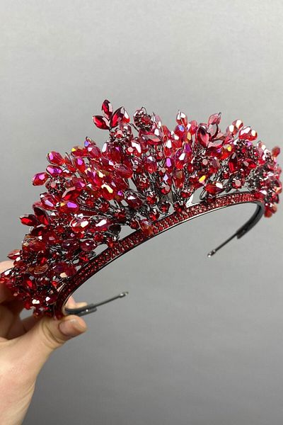 Hobigram Spring Beaded Bridal Henna Crown for the Most Beautiful Brides – Crown, Crystal Stone, Stylish Model, Bridal Crown – t