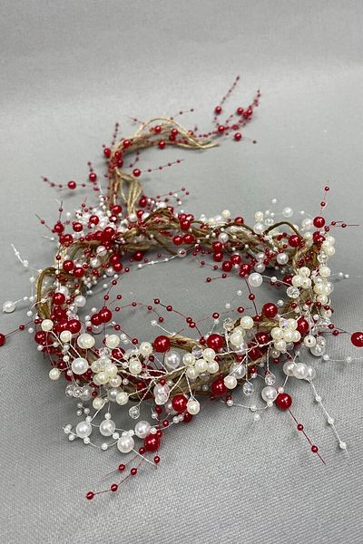Hobigram Coroana de mireasa cu perle crem si paie cu cristale pentru cele mai frumoase mirese – Coroana, model elegant cu pietre de cristal – Ta