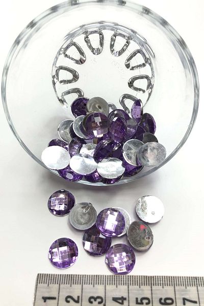 Hobigram Sortiment de mărgele rotunde din plastic Strut Stone Liliac 20 gr – Mărgele, Design elegant, Accesoriu pentru femei – Bon