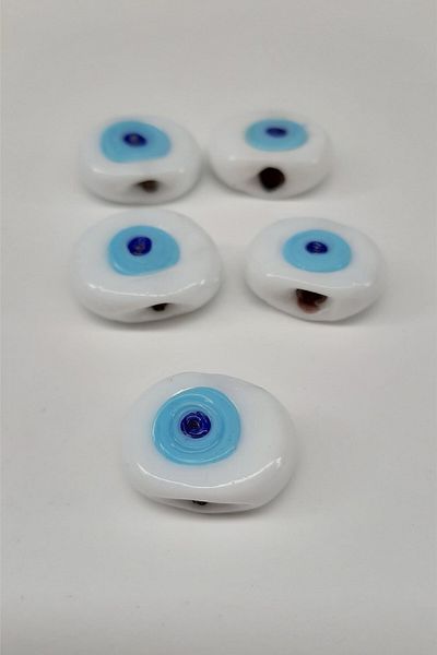Hobigram Beads Assortment White Blue Cow Eye Evil Eye Beads – Beads, Stylish Design, Women's Accessory – Beads