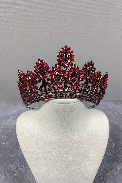 Hobigram Godiva High Stone Bridal Henna Crown pentru cele mai frumoase mirese – Coroană, Crystal Stone, Model elegant, Tiara de mireasă