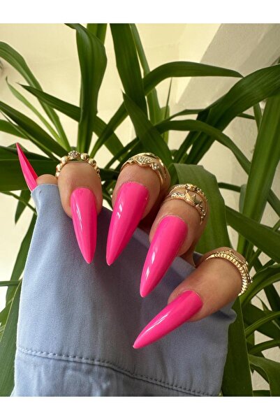SYBELLE KOZMETİK 100 Adet Fuşya Stiletto Takma Tırnak