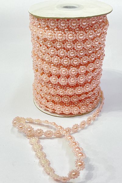 Hobigram Beads Assortment Powder Flower Pattern Half Plastic Strip Pearl 10 Mt – Beads, Stylish Design – Beads