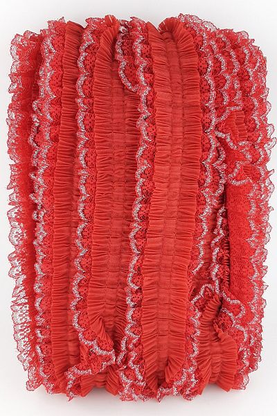 Hobigram Decorative Ribbon Red Glitter Lace Pleat Ruffle – Decorative Ribbon, Stylish Design, Women's Accessory –