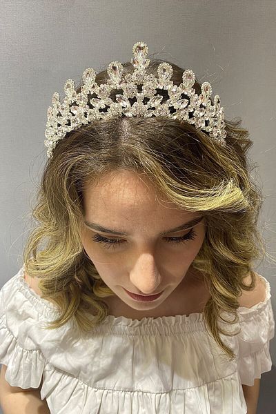Hobigram Beety Model Bridal Henna Crown pentru cele mai frumoase mirese – Coroană, Crystal Stone, Model elegant, Coroană de mireasă – Coroană –