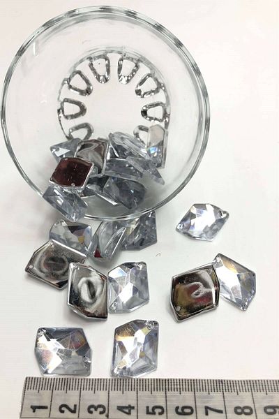 Hobigram Beads Assortment Transparent Hexagon Plastic Strut Stone 10 Pieces – Beads, Stylish Design, Women's Accessory –