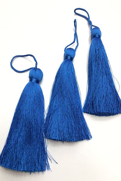 Hobigram Διακοσμητική λωρίδα Saks Blue Single Tassel 10 cm 1 τεμάχιο – Διακοσμητική λωρίδα, κομψό σχέδιο, γυναικείο αξεσουάρ