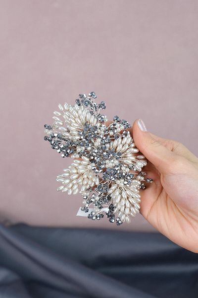 Hobigram Accesoriu pentru păr și turban cu perle pentru cele mai frumoase mirese – Coroană, piatră de cristal, model elegant, tiara de mireasă –