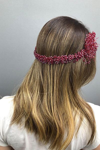 Hobigram Coroana de mireasa Henna cu cristale Helen Burgundy pentru cele mai frumoase mirese – Coroana, piatra de cristal, model elegant, coroana de mireasa