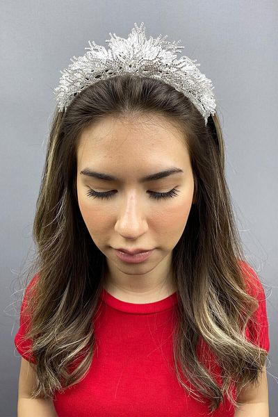 Hobigram Zehra Model Bridal Henna Crown για τις πιο όμορφες νύφες – Κορώνα, Κρυστάλλινη Πέτρα, Κομψό Μοντέλο, Νυφικό Κορώνα – Κορώνα –