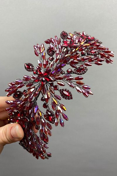 Hobigram Coroană cu margele pentru cele mai frumoase mirese – Coroană, piatră de cristal, model elegant, coroană de mireasă, accesoriu de păr – Coroană –