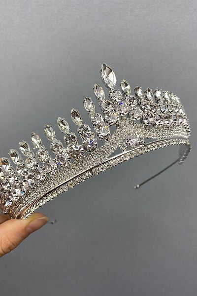 Hobigram Coroană și cercei Anteras Bridal Henna pentru cele mai frumoase mirese – Coroană, piatră de cristal, model elegant, coroană de mireasă – T