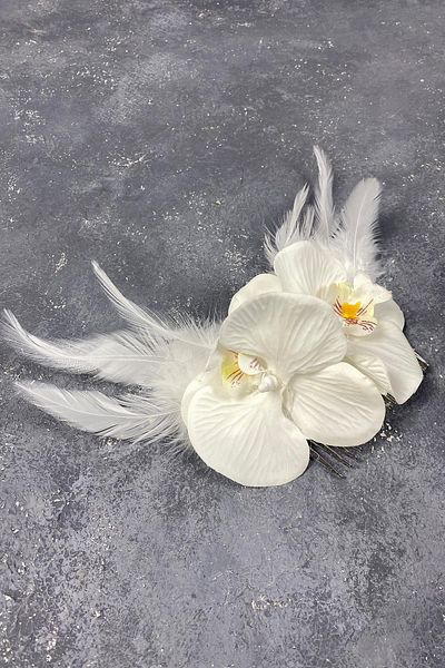 Hobigram Orhidee și ciucuri pentru cele mai frumoase mirese Agrafă de păr pentru fotografiere în aer liber – Coroană, piatră de cristal, model elegant – T