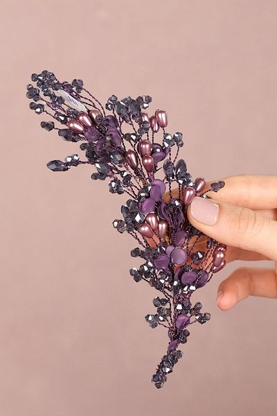 Hobigram Legá pentru cele mai frumoase mirese Accesoriu de mireasă Lega Pearl cu mărgele laterale – Coroană, piatră de cristal, mod elegant