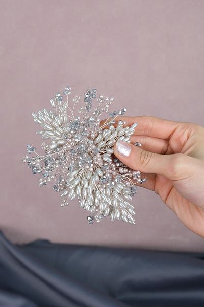 Hobigram Accesoriu pentru păr și turban cu perle pentru cele mai frumoase mirese – Coroană, piatră de cristal, model elegant, tiara de mireasă –