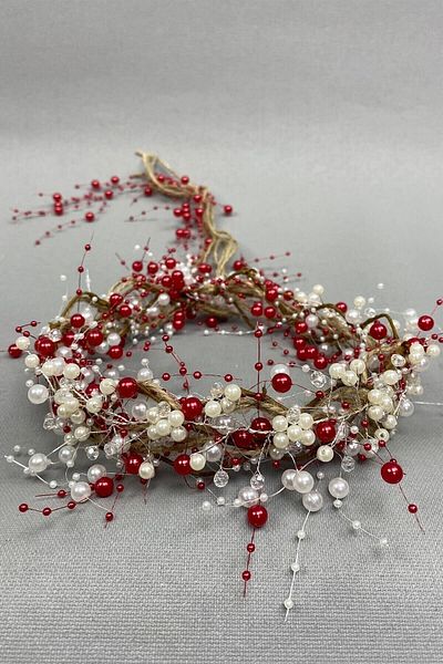 Hobigram Coroana de mireasa cu perle crem si paie cu cristale pentru cele mai frumoase mirese – Coroana, model elegant cu pietre de cristal – Ta