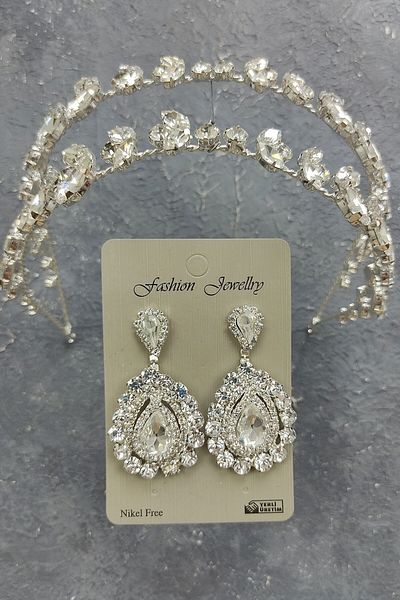 Hobigram Alpha Model Bridal Crown και Shuttles Stone Earrings για τις πιο όμορφες νύφες – Κορώνα, Crystal Stone, Κομψό μοντέλο – Κορώνα