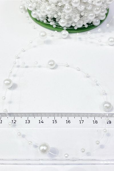 Hobigram Beads Assortment White Misinali Stripe Pearl 10 Mt – Beads, Stylish Design, Women's Accessory – Beads –