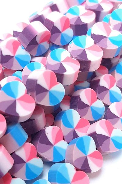 Hobigram Beads Assortment Slice Color Heart Model Fimo Dough Beads – Beads, Stylish Design, Women's Accessory – B