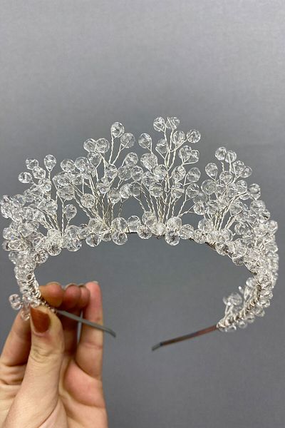 Hobigram Cristal transparent cu margele Aren Mireasa si coroana Henna pentru cele mai frumoase mirese – Coroana, cu pietre de cristal, model elegant