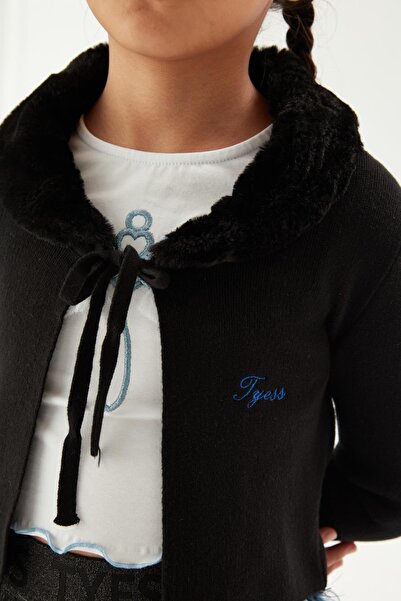 Tyess Girl's Black Cardigan 23FW0TJ4705