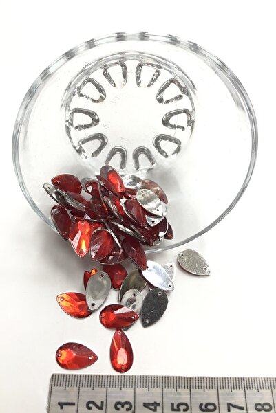 Hobigram Beads Assortment Red Plastic Drop Stitch Stone 20 Gr – Beads, Stylish Design, Women's Accessory – Bon