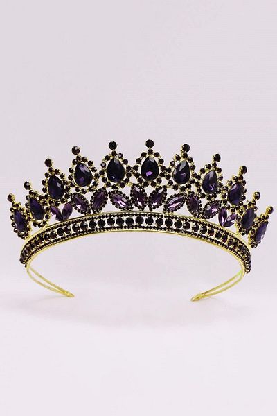 Hobigram Coroana de mireasa cu piatra de cristal mov pentru cele mai frumoase mirese – Coroana, cu piatra de cristal, model elegant, coroana de mireasa – Coroana –