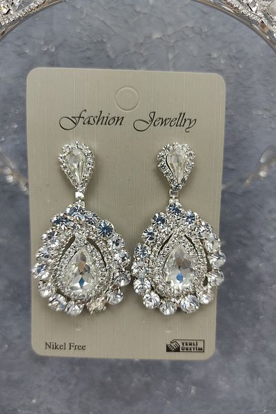 Hobigram Jabbah Model Tiara de Mireasa si Cercei cu Pietre pentru Cele mai Frumoase Mirese cu Perle – Coroana, Pietre de Cristal – Coroana –