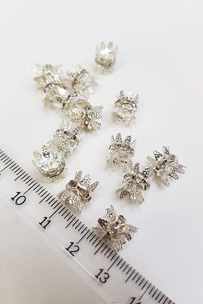 Hobigram Beads Assortment Silver Daisy Washer 10 Pieces – Beads, Stylish Design, Women's Accessory – Beads – Bo