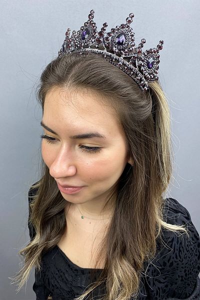 Hobigram Model Ahu Coroana de mireasa mov pentru cele mai frumoase mirese – Coroana, Cz Crystal, Model elegant, Coroana de mireasa – Coroana – Coroana