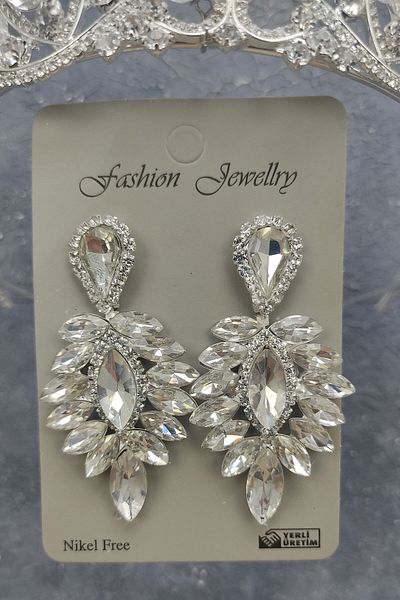 Hobigram Jabbah Model Tiara de mireasa si cercei cu piatra pentru cele mai frumoase mirese - Coroana, Crystal Stone, Model elegant - Ta