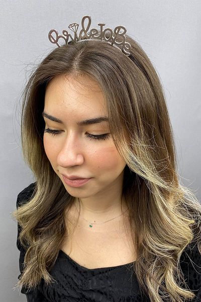 Hobigram Cei mai frumoși mireși Bride To Be Bridal Tiara – Coroană, Crystal Stone, Model elegant, Tiara de mireasă, Accesoriu pentru păr