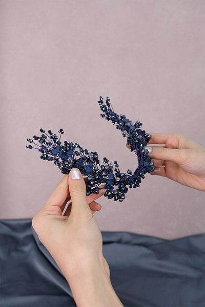 Hobigram Accesoriu de păr de mireasă cu mărgele de cristal și perle Berra pentru cele mai frumoase mirese – Coroană, cu pietre de cristal – Coroană –